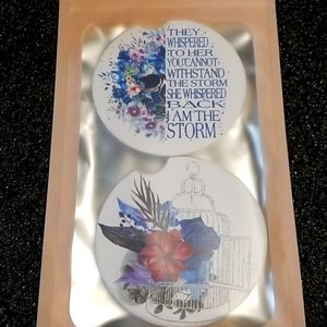 Handmade sandstone car coasters